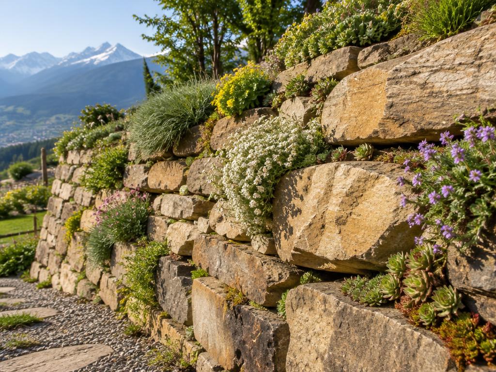 Trockenmauer aus Naturstein